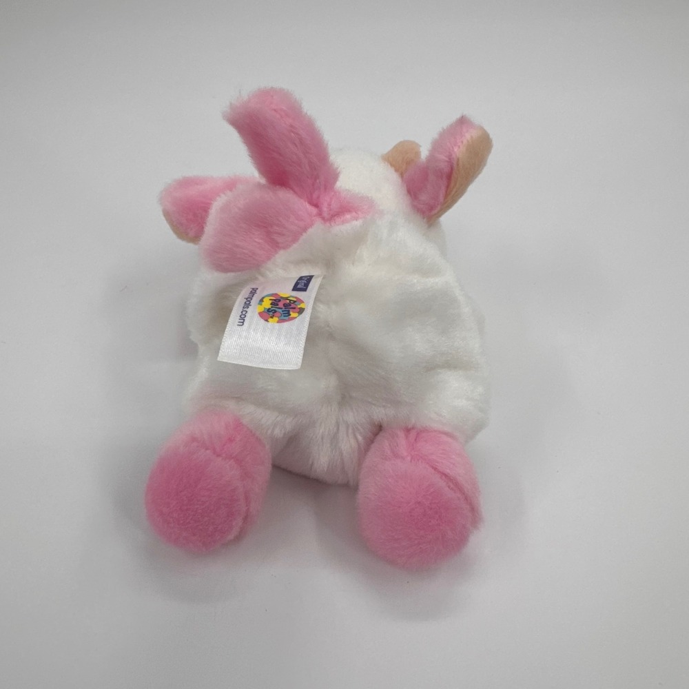 Palm Pals Aurora World Pink and White Cow Plush Stuffed Animal 5 inch Heifer - Picture 7 of 10
